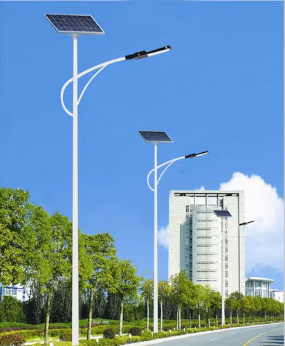Hepu preço de fábrica novo design impermeável IP65 ao ar livre 30W 60W 80W 100W sensor ao ar livre integrado LED solar poste