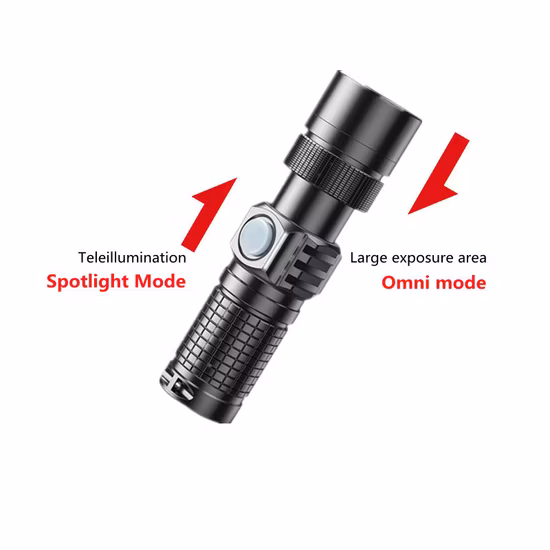 Lanterna 18650 bateria de lítio tipo C recarregável mini lanterna LED